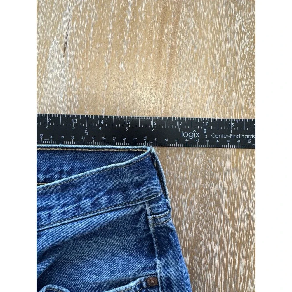 Levis 501 Original Fit Jean Mens 34x34 Thrash Distressed Shred Blue Y2K (32x33)